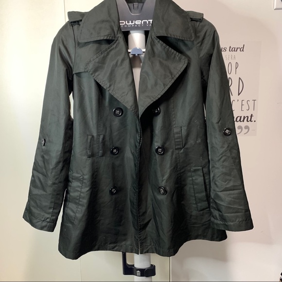 Dark Green Pea Coat - Picture 2 of 8